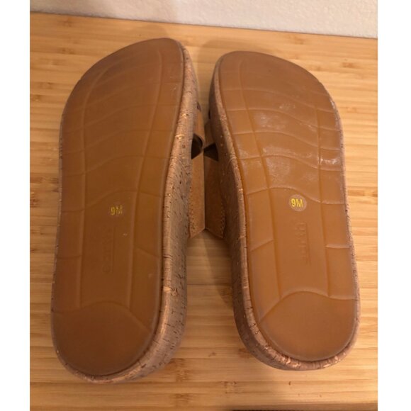 Earth "Scout" Slip-On Platform Wedge Sandals, Suede & Cork, Size: 9 - Picture 5 of 6